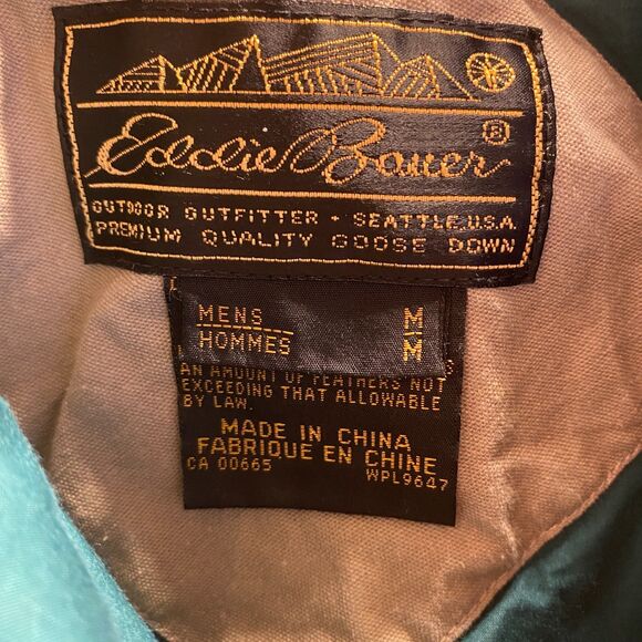 VTG Eddie Bauer Quilt Lined Goose Down Vest Canvas Field Chore Hunting Mens M - Picture 9 of 16